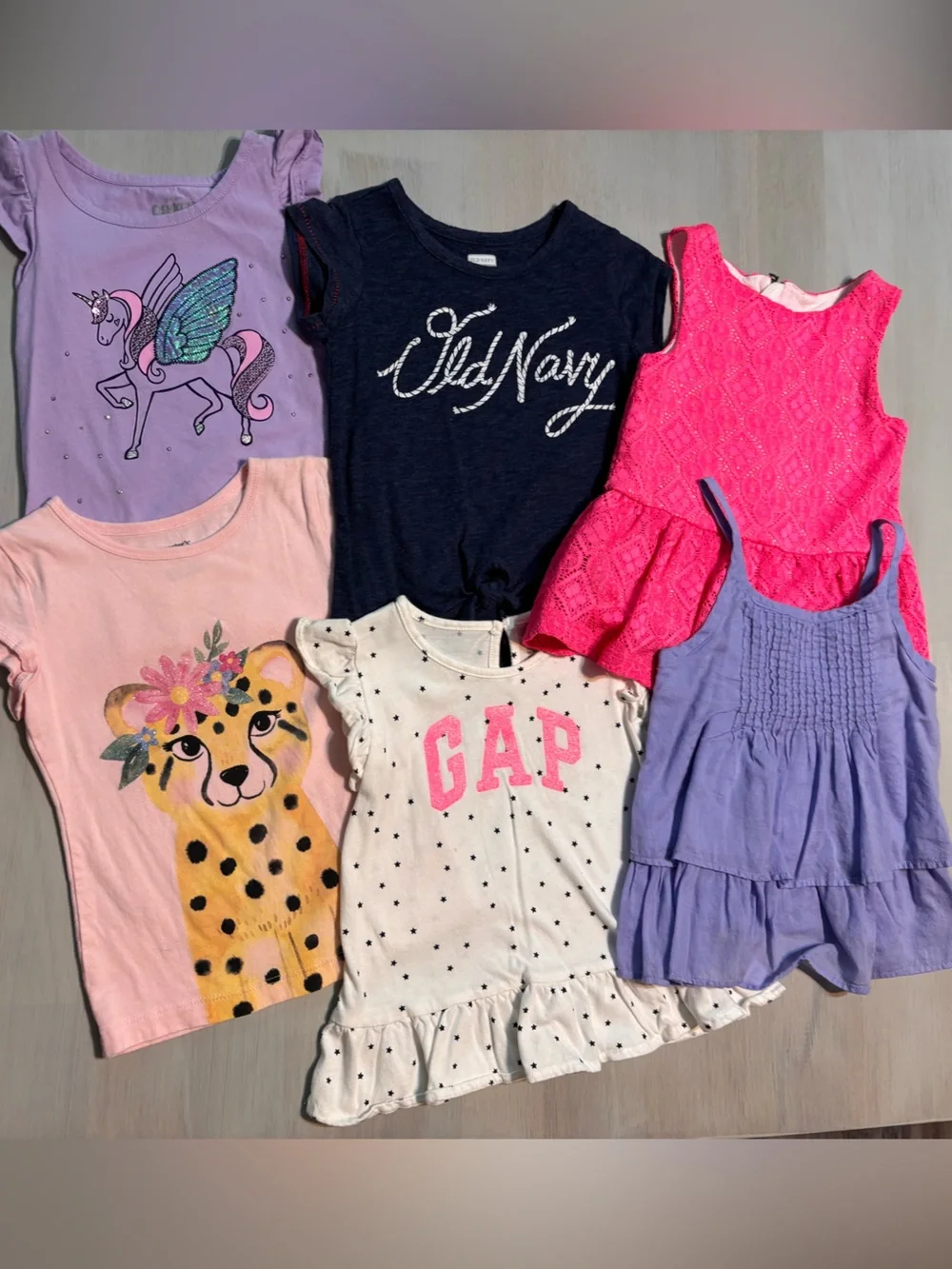 Kids Girls 3t Bundle Lot Set of 6 Tees Tank Tops